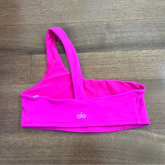 Alo Pink One Shoulder Asymmetrical Sports Bra - Picture 4 of 4